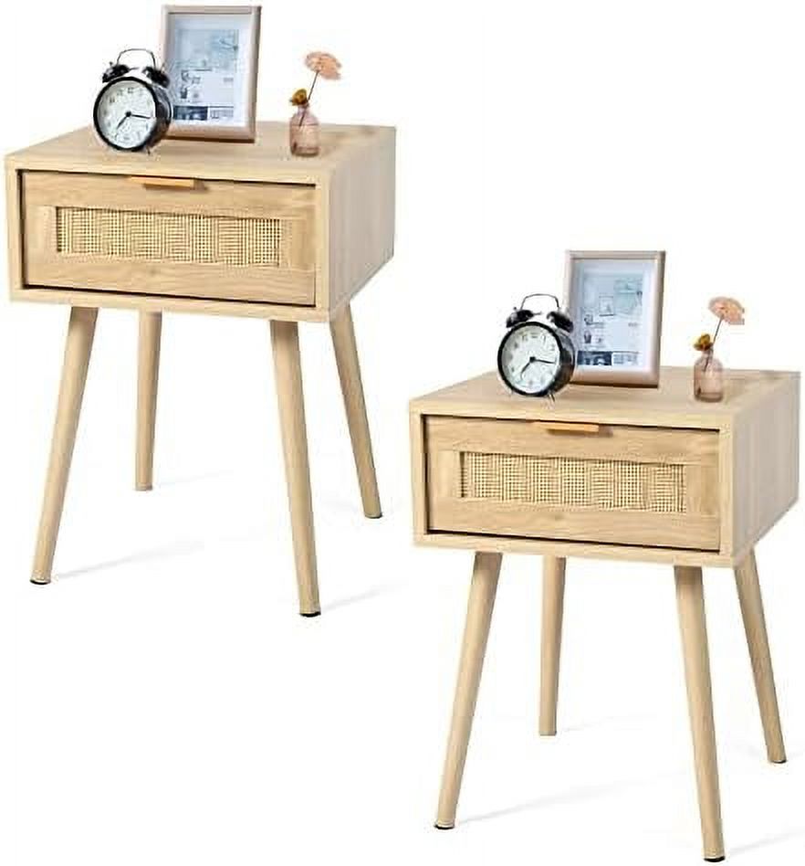 TQNJYGX Tall Nightstands Wooden Night Stands with Drawer and