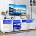 JDZHAPPYLIFE Vinctik 6&Fox Modern LED 70 inch TV Stand for 75/80 inch