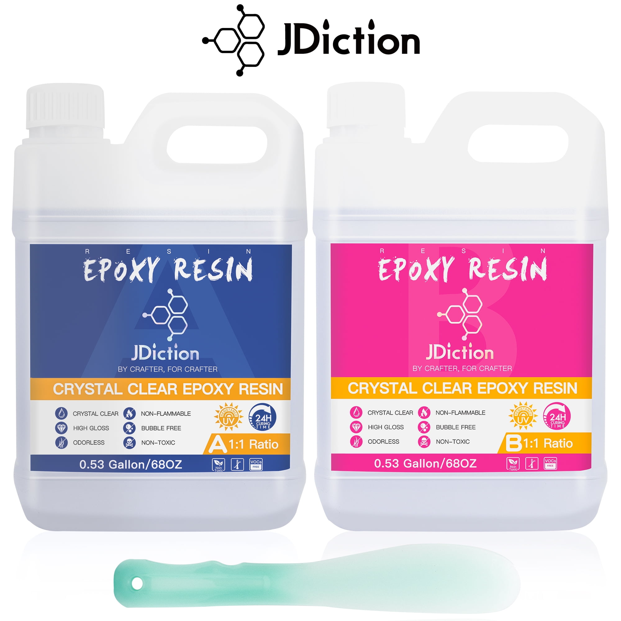 2 Gallons Premium Epoxy Resin Kit | Clear Resin for Tabletop, Bar Top, Countertop | Non-Yellowing, Glossy & Auto-Leveling | Non-Toxic, FDA & Low Odor
