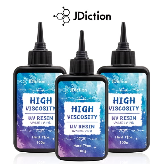 JDiction UV Resin Hard Glue 300g, High Gloss Super Clear UV Epoxy Craft Resin Kit