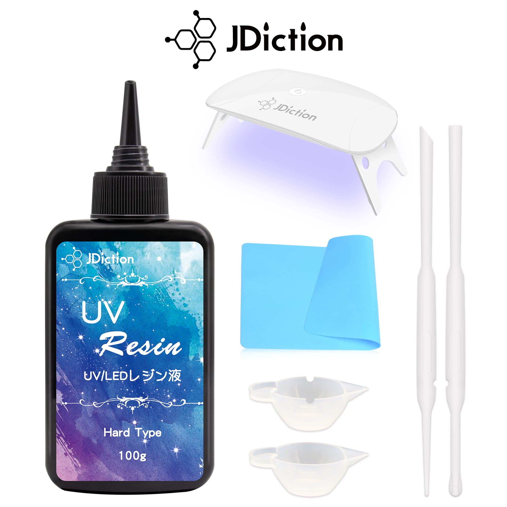 JDiction UV Resin Kit with Light/Lamp, Jewelry Making Clear UV Epoxy Craft  Resin Kit for Beginner 