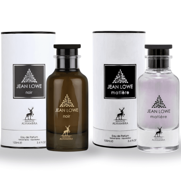 JEAN LOWE NOIR & JEAN LOWE MATIERE - EDP Sprays 100ML (3.4 OZ) by Maison Alhambra. (VALUE PACK)