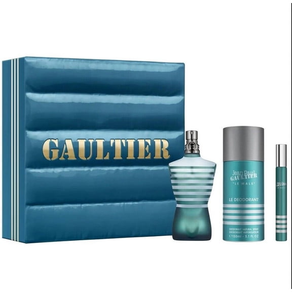 JEAN PAUL GAULTIER LE MALE (M) 2PCS SET 2.5oz/75ML EDT SPRAY + 10 ML EDT  + DEODORANT 150ML