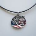 thumbnail image 1 of JEAN'S FRIEND Fire Firefighter Vintage Style Metal Charm Leather Necklace, 1 of 5