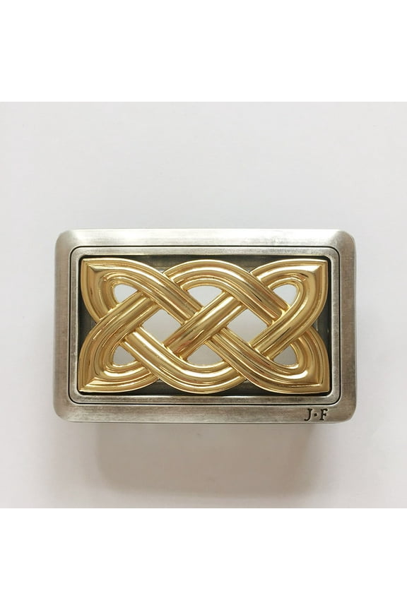 Vintage Silver Gold Double Color Cross Knot Celtic Belt Buckle