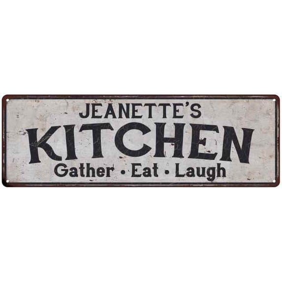 JEANETTE's Kitchen Rustic Chic Decor Gift 8x24 Sign 108240051934