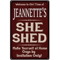 thumbnail image 1 of JEANNETTE'S She Shed Red Sign Gift Lady Cave 12x18 Metal Sign 112180088367, 1 of 1