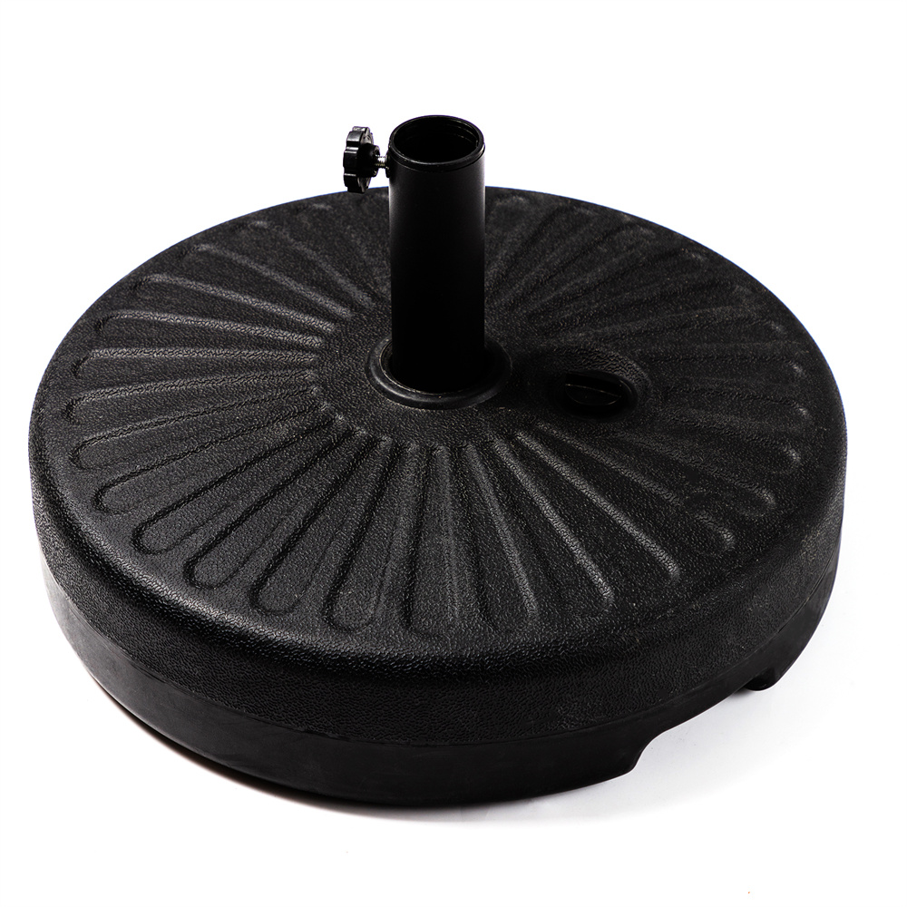 JEAREY 46 lbs Black Round Polyethylene Outdoor Patio Umbrella Base ...