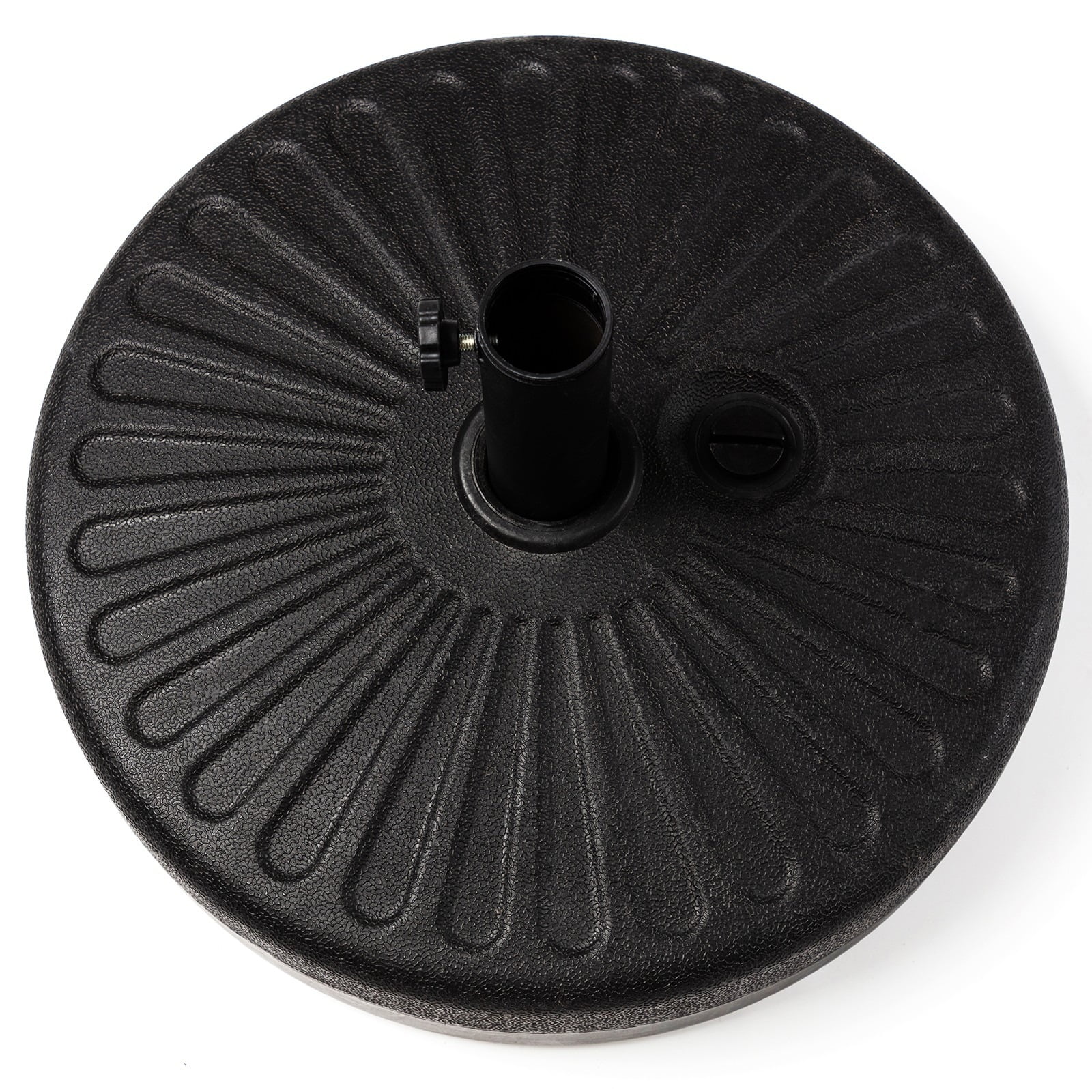 JEAREY 50 lbs Heavy Duty Umbrella Base, Fillable Plastic Patio Black Round