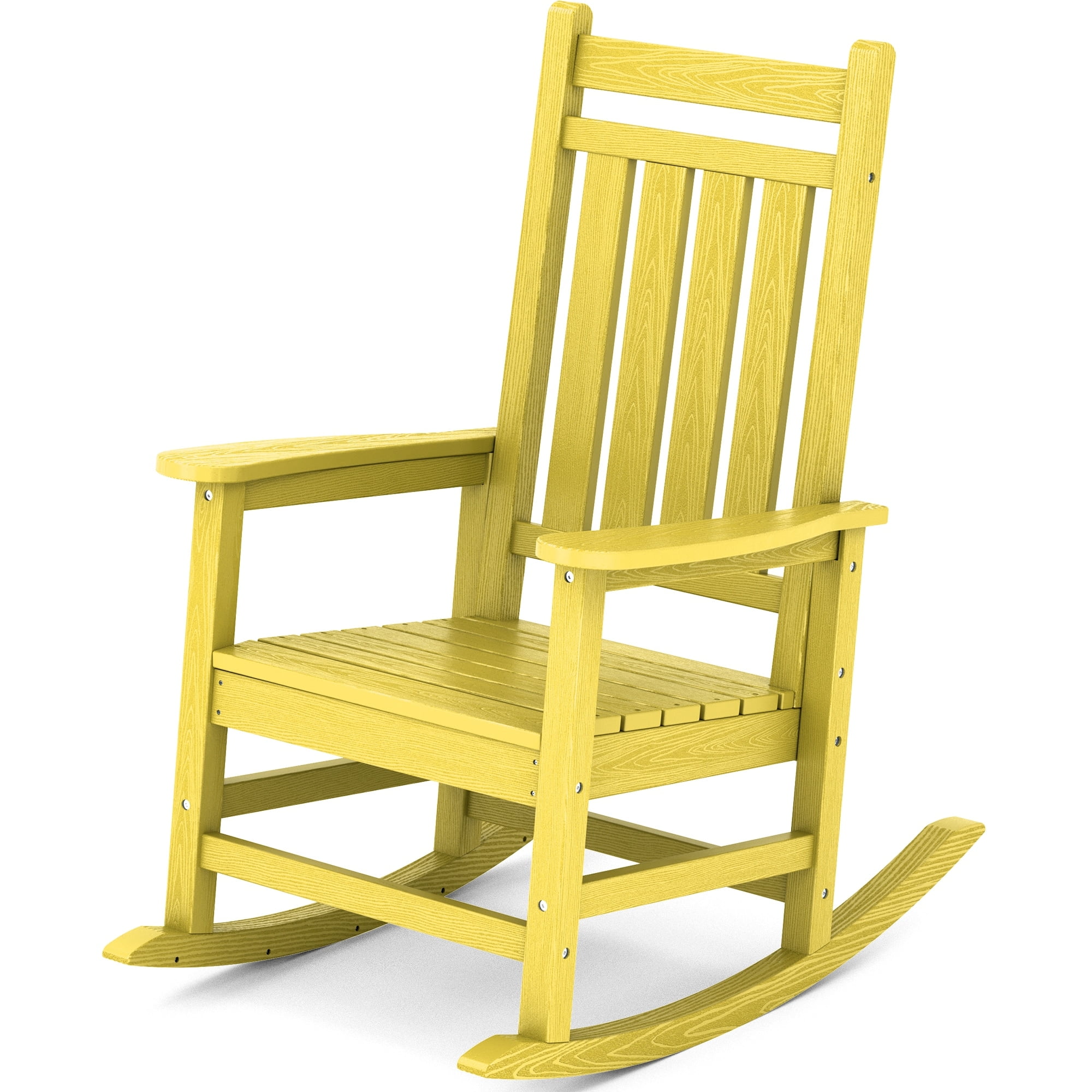 JEAREY Modern High-Back Rocking Adirondack Chair All Weather Lemon