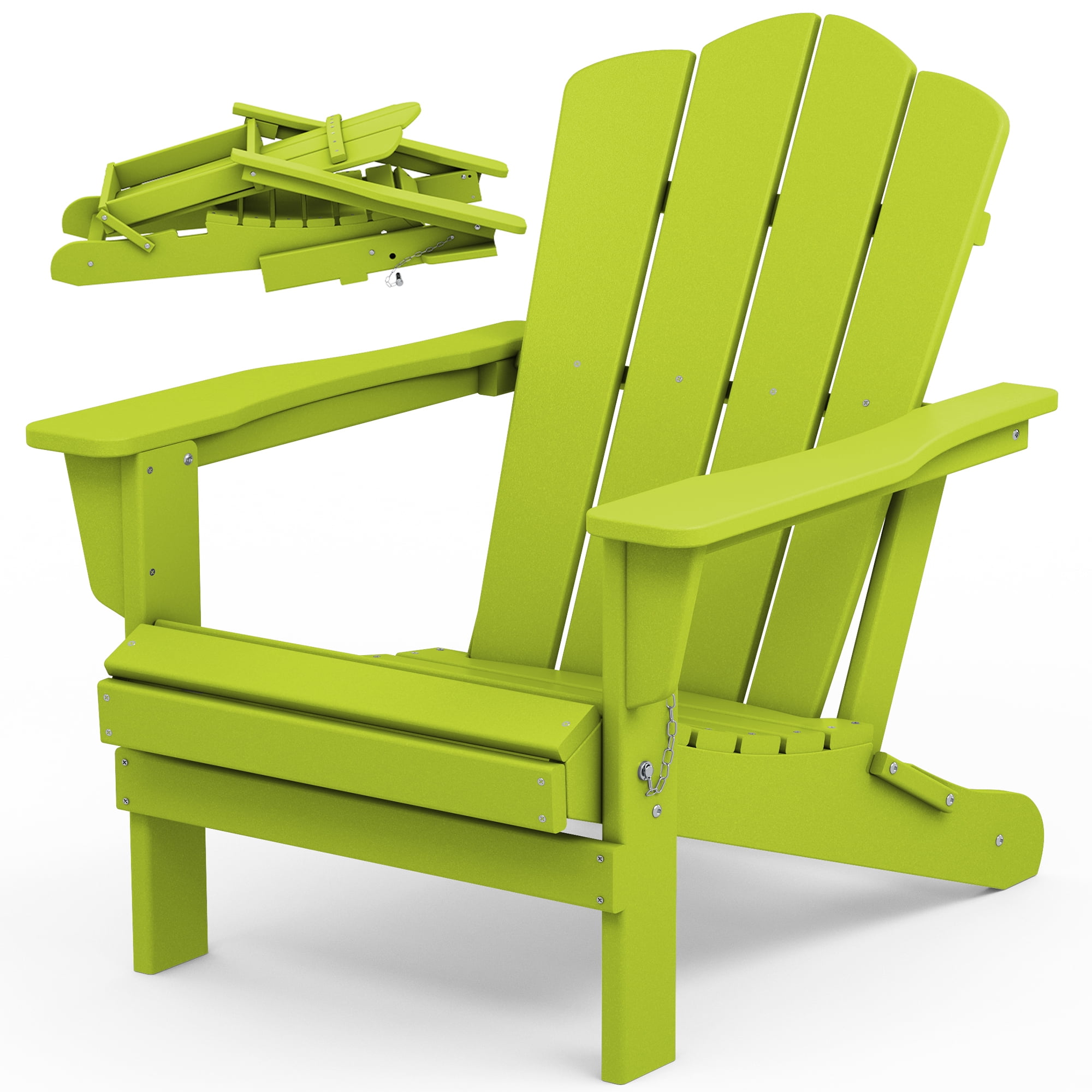 JEAREY Plastic Adirondack Chair, HDPE AllWeather Outdoor Folding Adirondack Chair for Outside