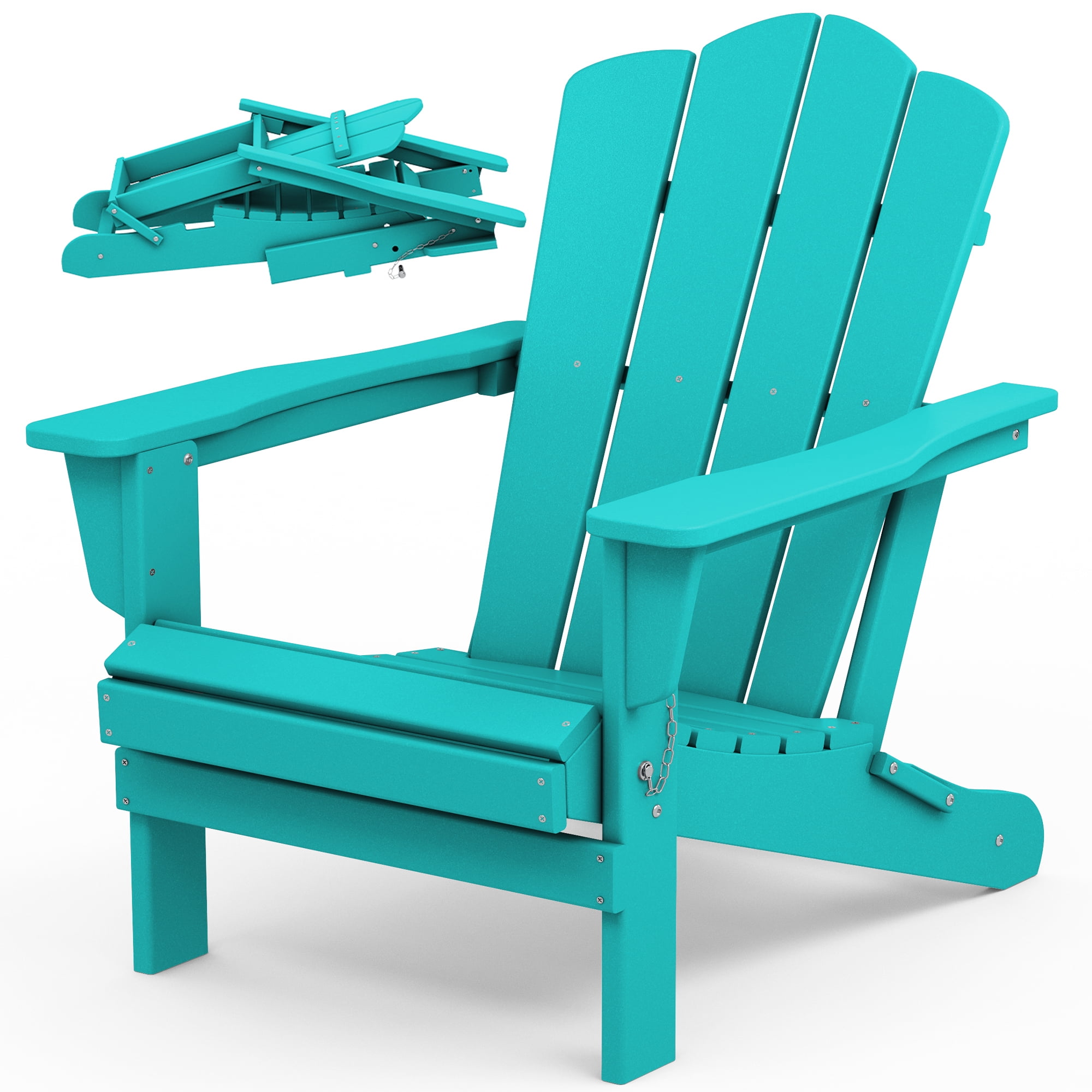 JEAREY Plastic Adirondack Chair, HDPE AllWeather Outdoor Folding