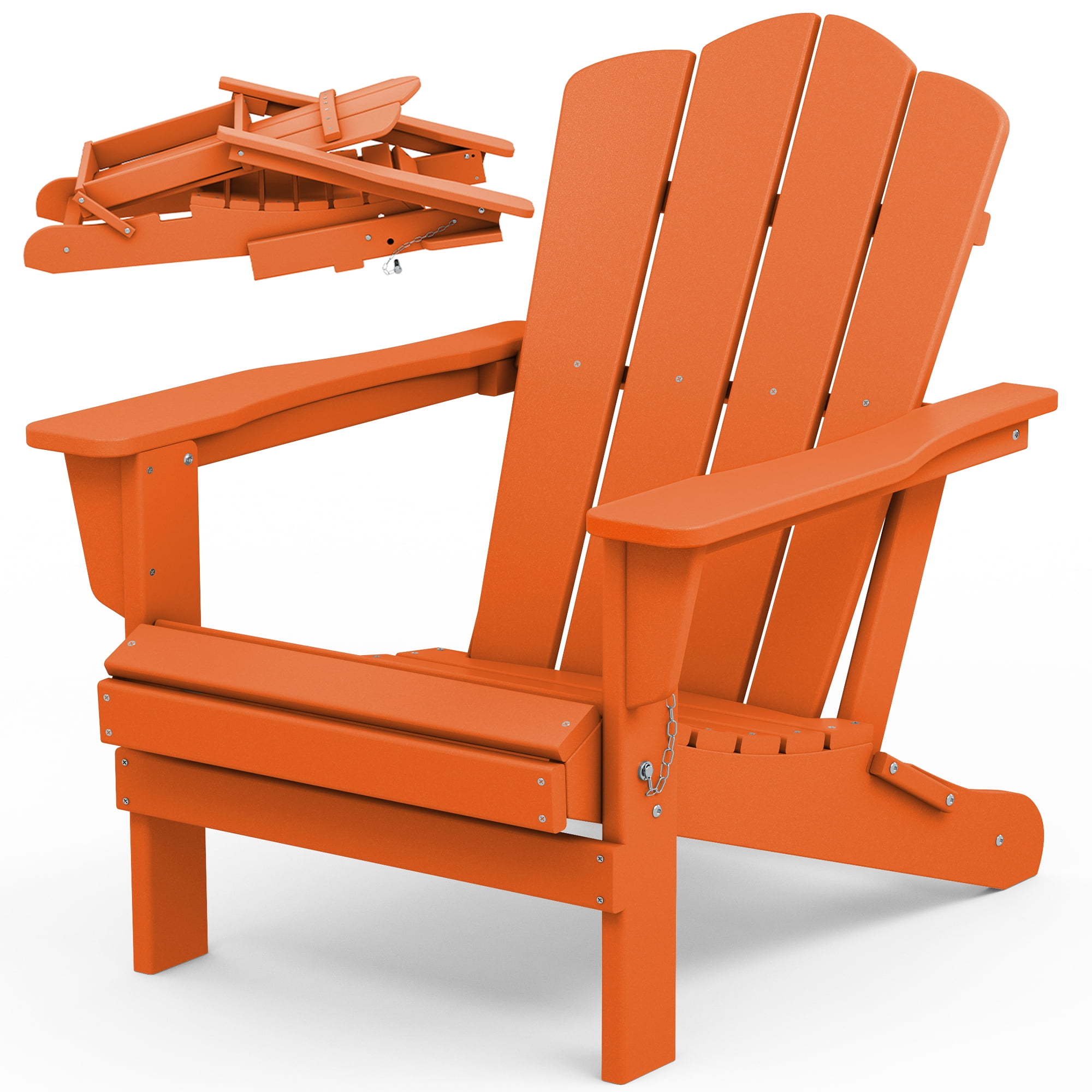 JEAREY Plastic Adirondack Chair, HDPE AllWeather Outdoor Folding Adirondack Chair for Outside
