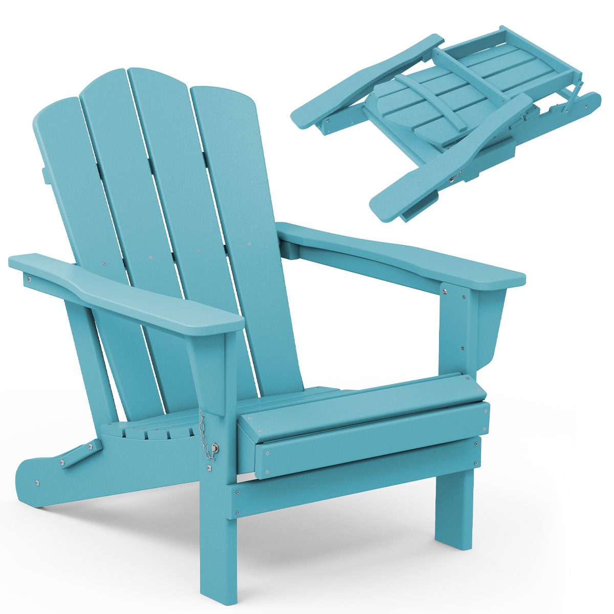 JEAREY Plastic Adirondack Chair, HDPE AllWeather Outdoor Folding