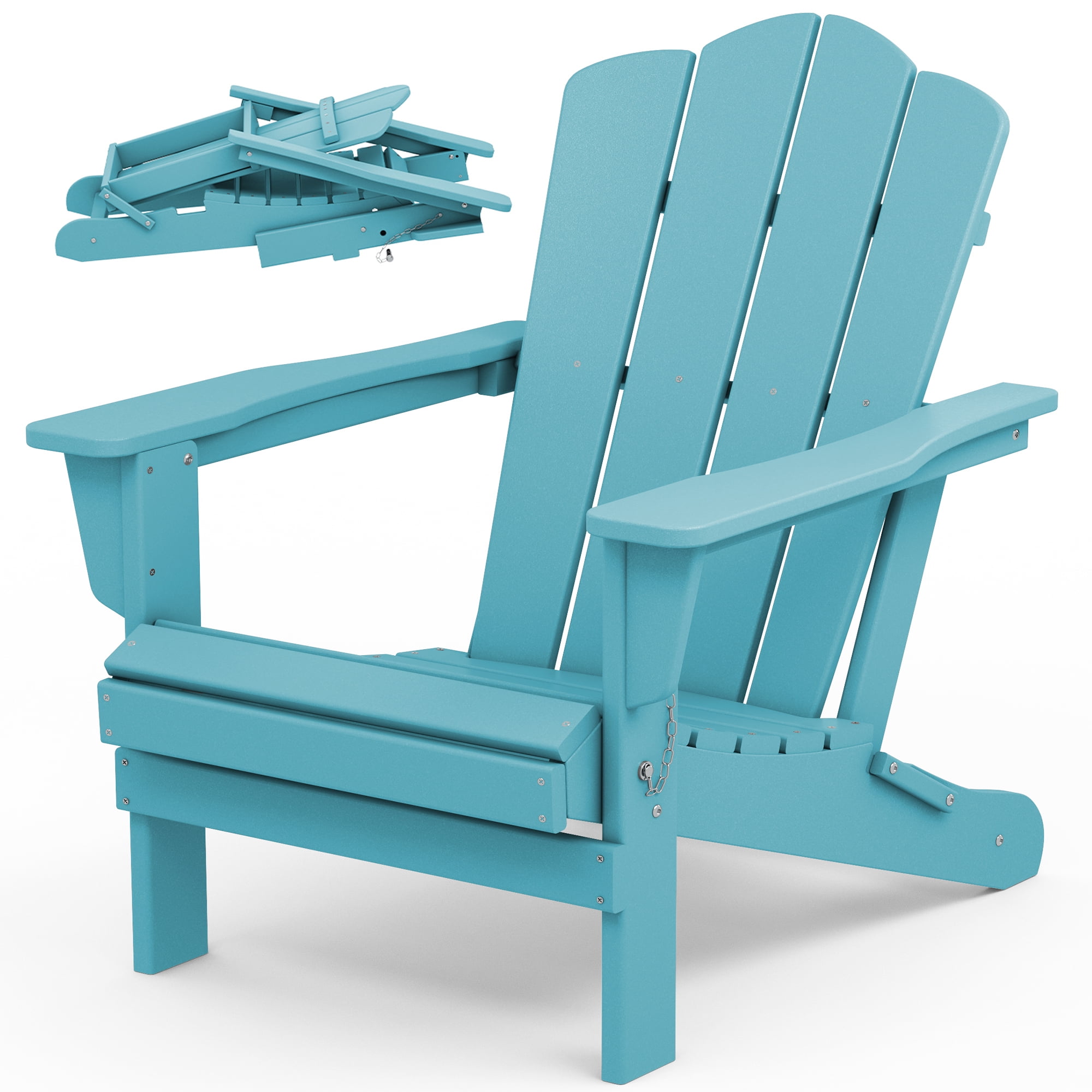 JEAREY Plastic Adirondack Chair, HDPE AllWeather Outdoor Folding