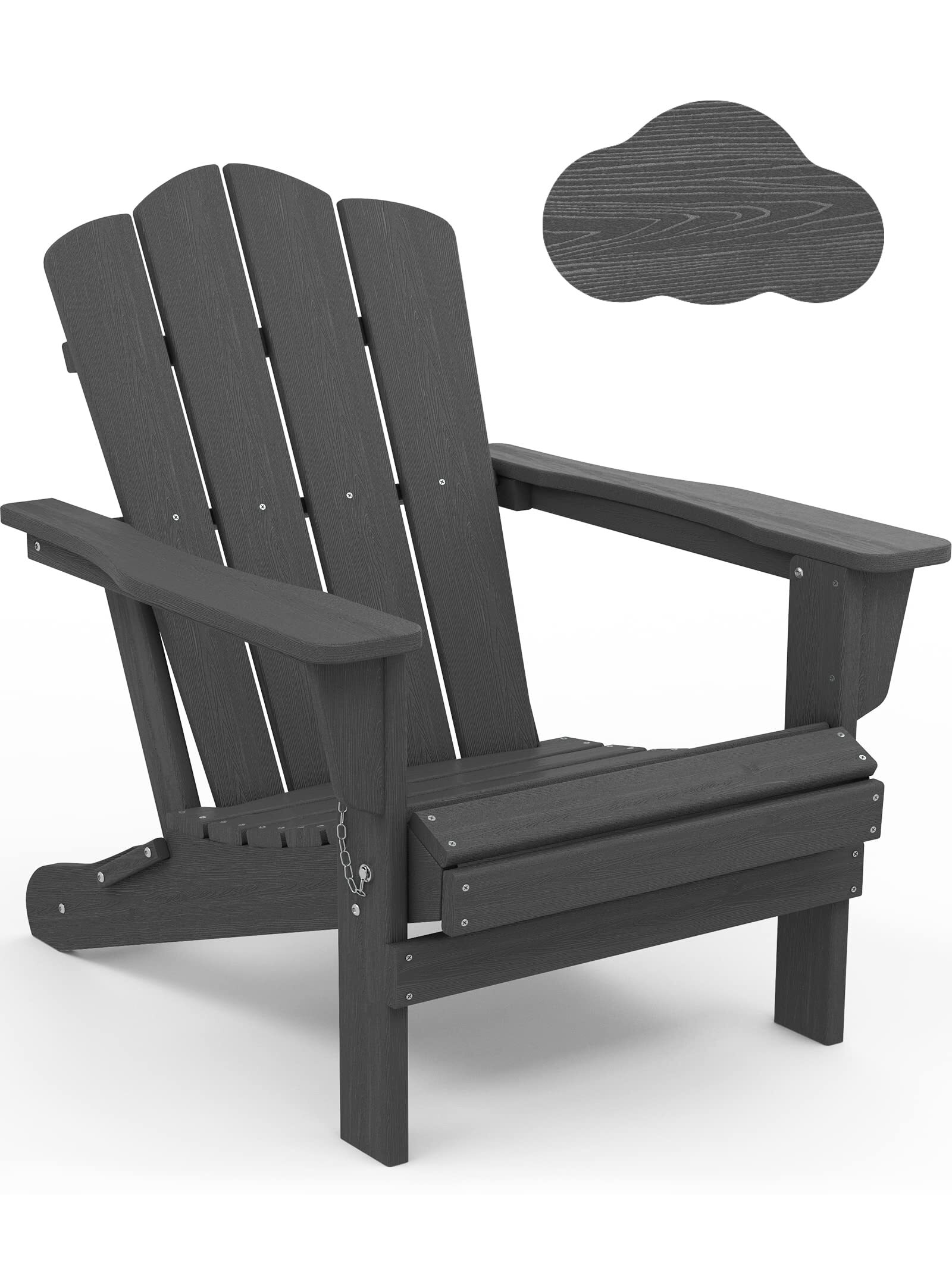 JEAREY Plastic Adirondack Chair, Outdoor Resin Patio Furniture Folding