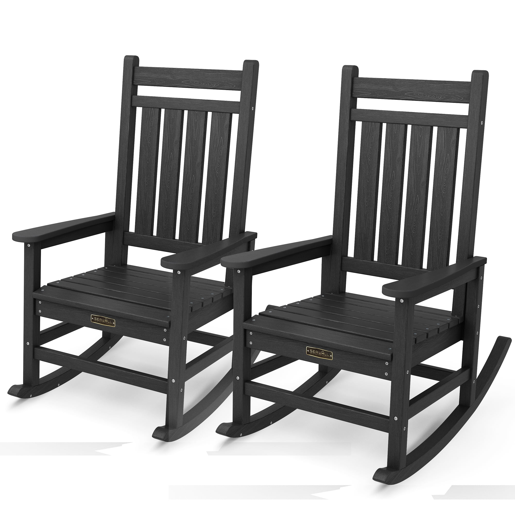 JEAREY Set of 2 Oversized Outdoor Porch Rocking Chair HDPE All Weather
