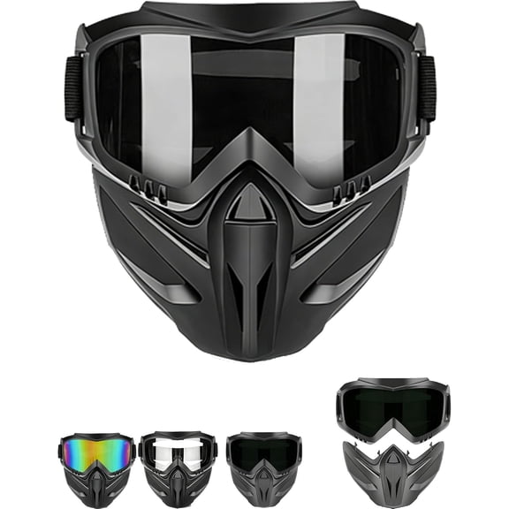 JEBTBFZE Detachable Full Face Goggle Mask for Welding & Riding, Anti-Fog, Windproof, Impact Resistant Face Protection ShieldProtection Shield
