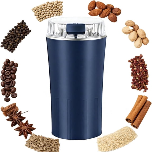 JEBTBFZE Household Superfine Grinder - Multi-grain Blending & Powdering Machine, Electric Coffee Bean Grinder,Spice Grinder Electric,With Heavy Duty Stainless Steel Grind Blades for Home Kitchen(Blue