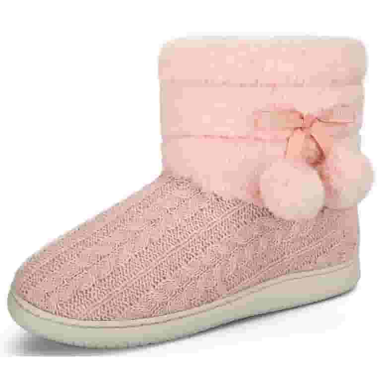 Indoor Slippers Fleece Lined Slipper Boots Fluffy Plush Lined