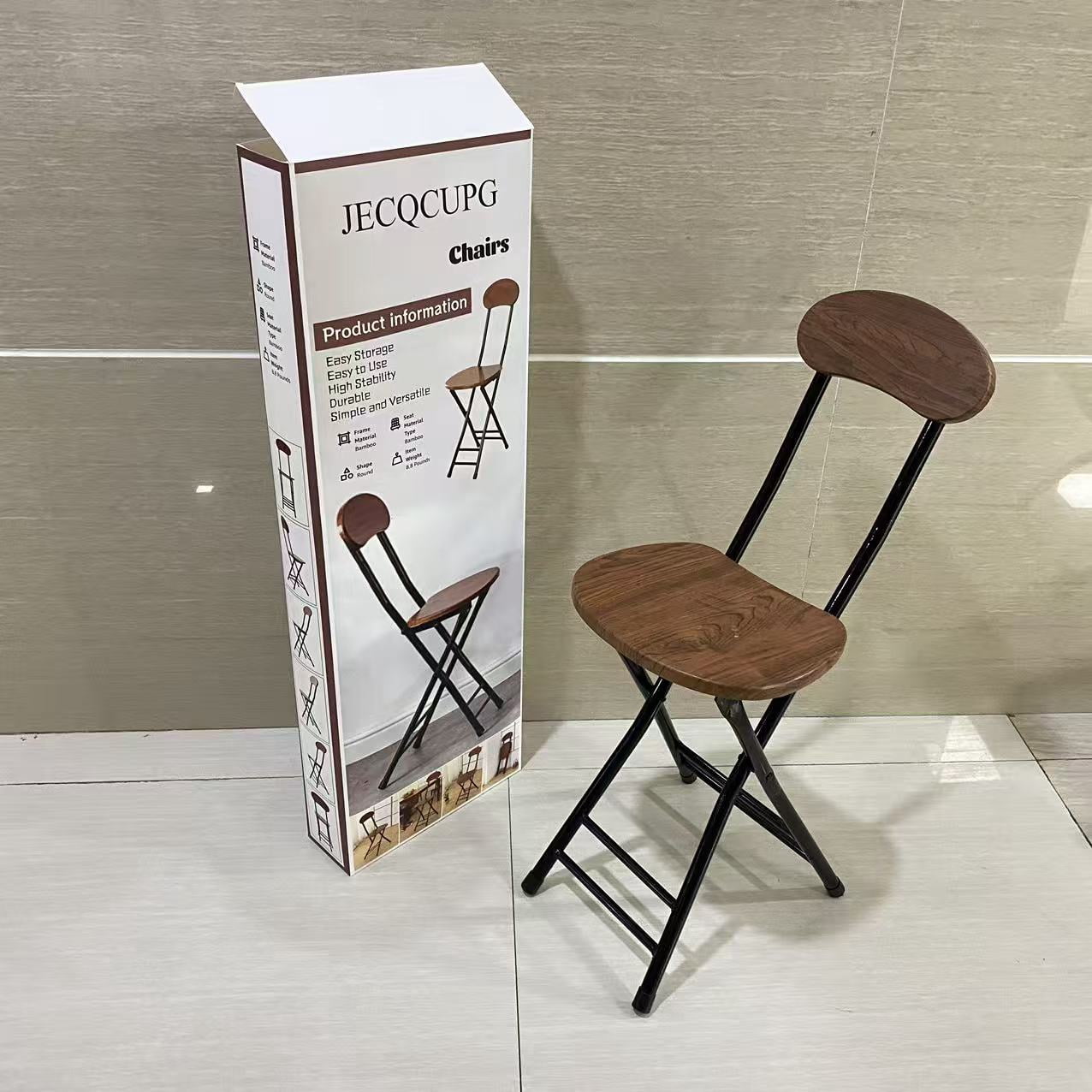 JECQCUPG chairs,Folding Bamboo Bar Stools, 24-inch Kitchen Counter Height Stools with Backrest, Portable Bar Chairs for Home Kitchen Island Breakfast, No Assembly, Natural