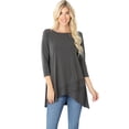 thumbnail image 1 of JED FASHION Women's 3/4 Sleeve Stretchy Flowy Tunic Top Blouse, 1 of 2