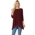thumbnail image 1 of JED FASHION Women's 3/4 Sleeve Stretchy Flowy Tunic Top Blouse, 1 of 2