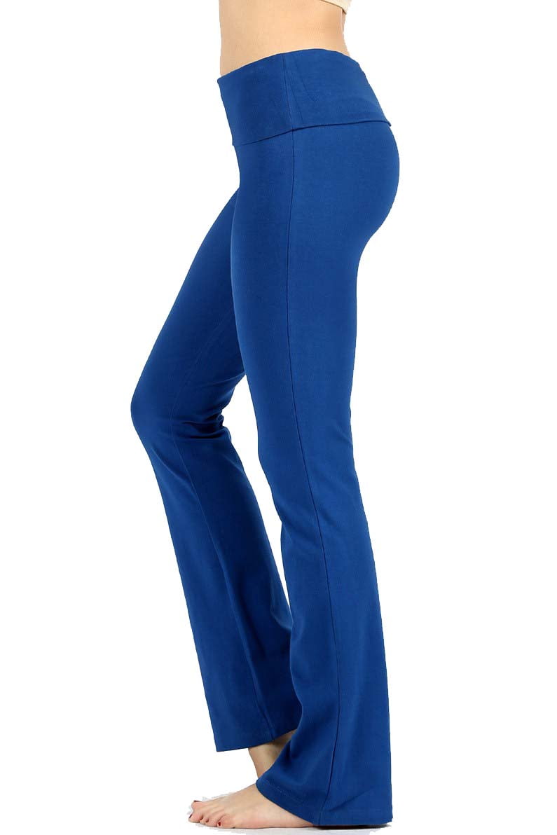JED FASHION Women's Ultra Stretchy FoldOver Waist Yoga Pants