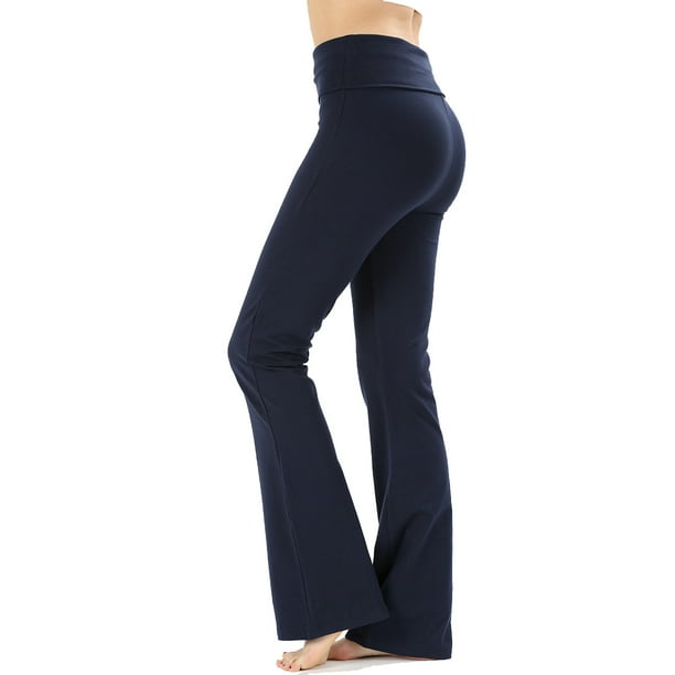 JED FASHION Women's Ultra Stretchy FoldOver Waist Yoga Pants