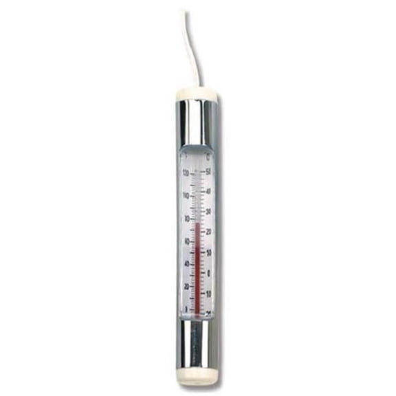 JED Pool Tools JED20209 Chrome Plated Tube Thermometer Poly Bag with Header