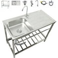 JEDAL Utility Single Bowl Sink Free Standing Stainless Steel Sink