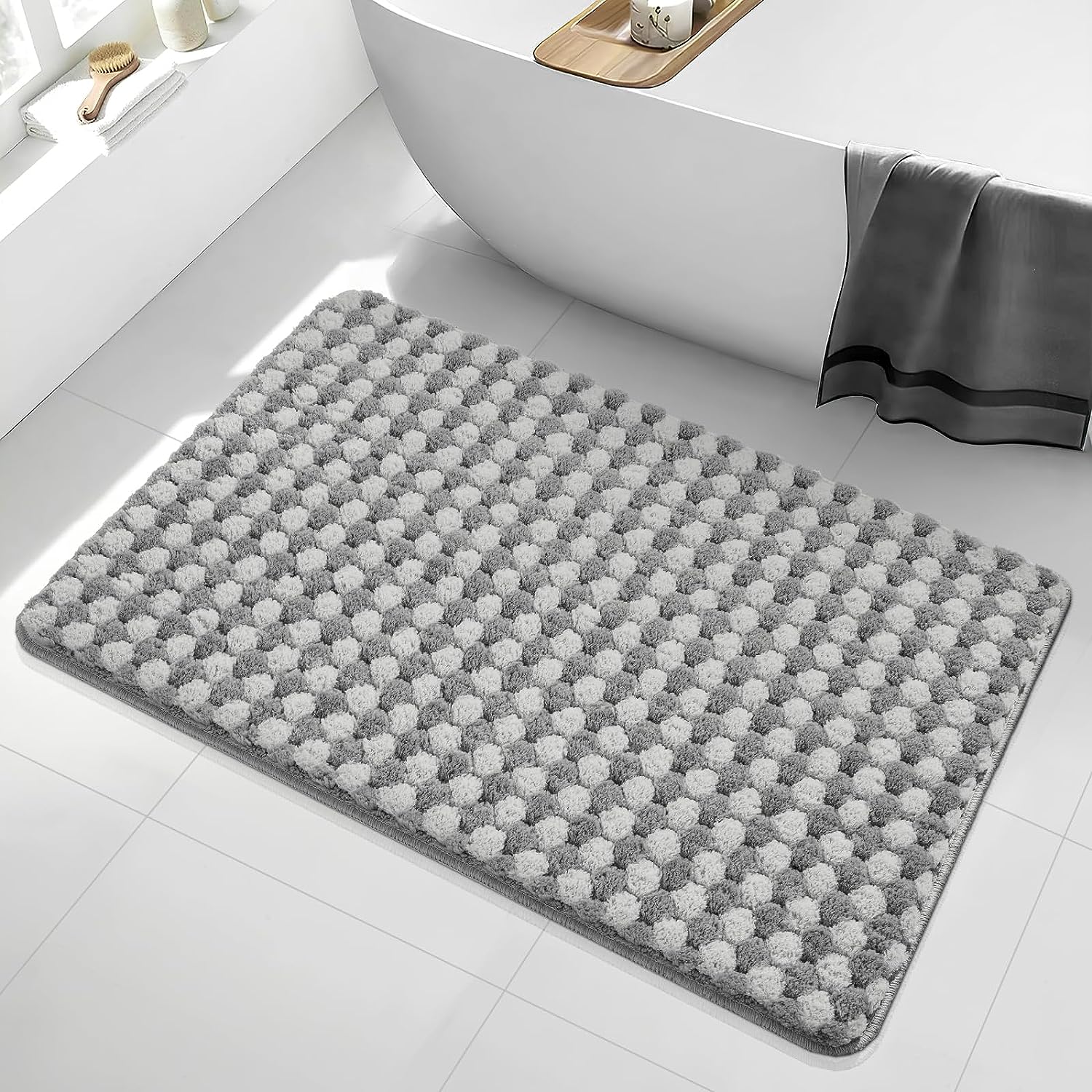 InterDesign Microfiber Bathroom Shower Accent Rug Deep Teal