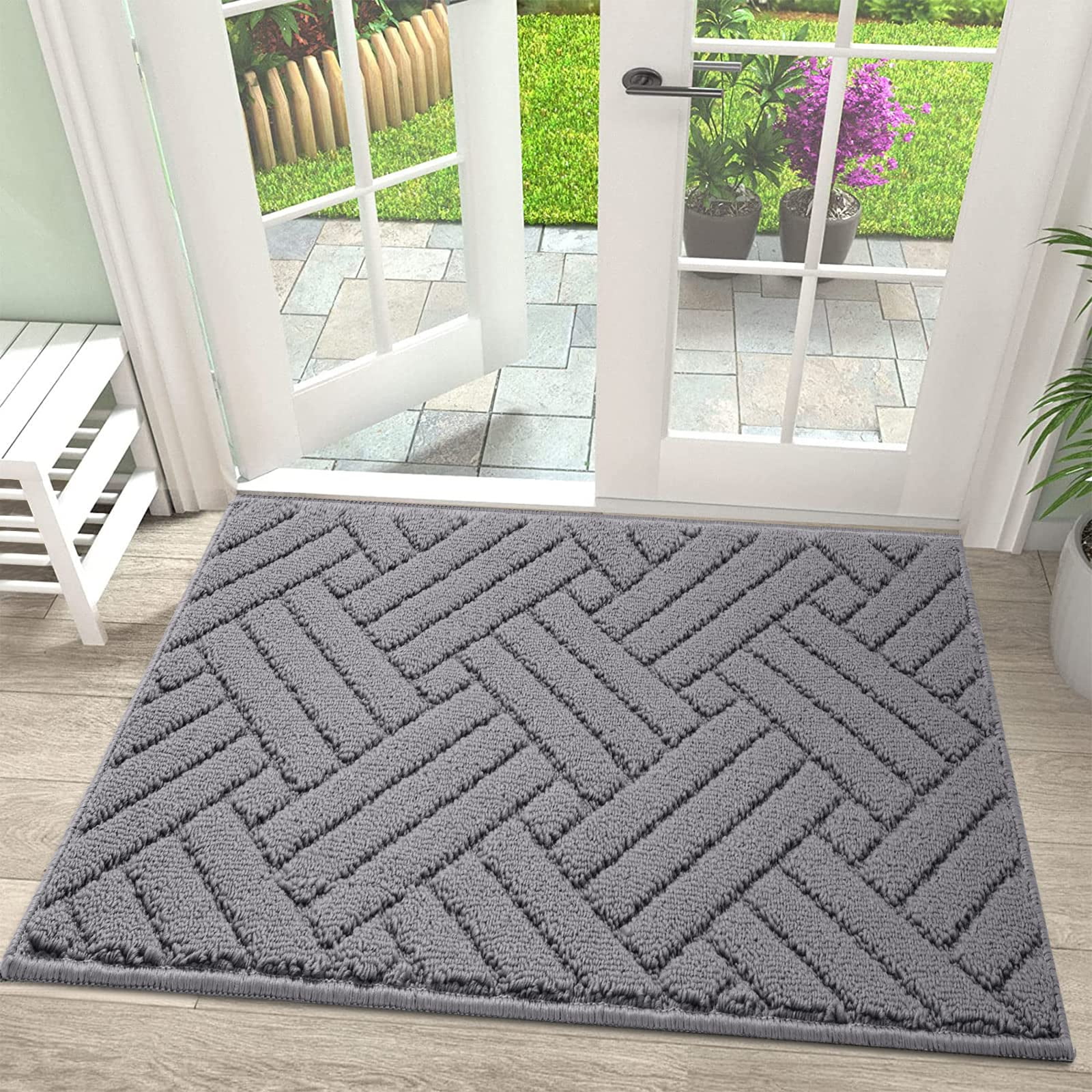 JEEDOVIA Entrance Door Mat and Rug with Non Slip Rubber Backing