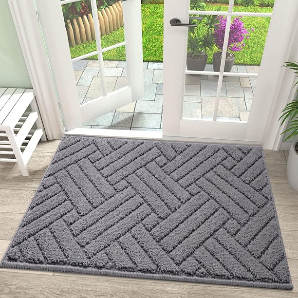 JEEDOVIA Entrance Door Mat and Rug with Non Slip Rubber Backing, Washable Outdoor Indoor