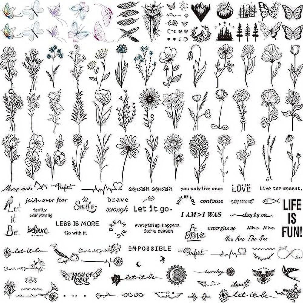 JEEFONNA Realistic Temporary Tattoos, 100 Sheets 240+ Pcs Tiny Fake