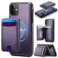 thumbnail image 1 of JEEHOOD Case For Apple iPhone 12, RFID Blocking, PU Leather,Compatible With MagSafe Detachable 2 In 1 Wallet With Built-in Push Card Holder,Kickstand Magnetic Protective Cover,Purple,For iPhone 12, 1 of 8