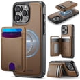 thumbnail image 1 of JEEHOOD Case For Apple iPhone 16 Pro, RFID Blocking, PU Leather,Compatible With MagSafe Detachable 2 In 1 Wallet With Built-in Push Card Holder,Kickstand Magnetic Protective Cover,Brown, 1 of 8