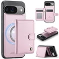 thumbnail image 1 of JEEHOOD Case For Google Pixel 9 / Pixel 9 Pro, RFID Blocking Compatible With MagSafe Detachable 2 In 1 Wallet With Snap fastening Card Holder,PU Leather Case,Kickstand Magnetic Protective Cover,Pink, 1 of 8