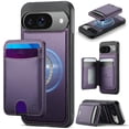 thumbnail image 1 of JEEHOOD Case For Google Pixel 9 / Pixel 9 Pro, RFID Blocking, PU Leather,Compatible With MagSafe Detachable 2 In 1 Wallet With Built-in Push Card Holder,Kickstand Magnetic Protective Cover,Purple, 1 of 8
