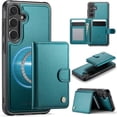 thumbnail image 1 of JEEHOOD Case For Samsung Galaxy A25 5G, RFID Blocking Compatible With MagSafe Detachable 2 In 1 Wallet With Snap fastening Card Holder,PU Leather Case,Kickstand Magnetic Protective Cover,Blue, 1 of 8