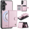 thumbnail image 1 of JEEHOOD Case For Samsung Galaxy A25 5G, RFID Blocking Compatible With MagSafe Detachable 2 In 1 Wallet With Snap fastening Card Holder,PU Leather Case,Kickstand Magnetic Protective Cover,Pink, 1 of 8