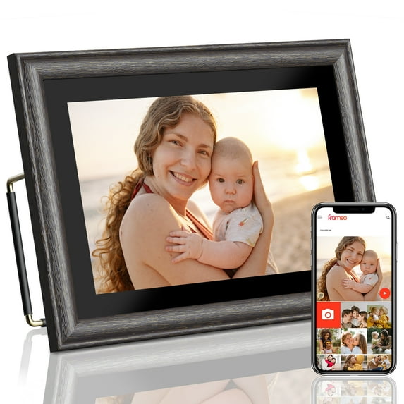 JEEMAK 10 Inch WiFi Digital Photo Frame, Smart Digital Picture Frame IPS Touch Screen with 16GB Storage, Easy Setup, Auto Rotate, Share Photos or Videos via Free Frameo APP Anywhere