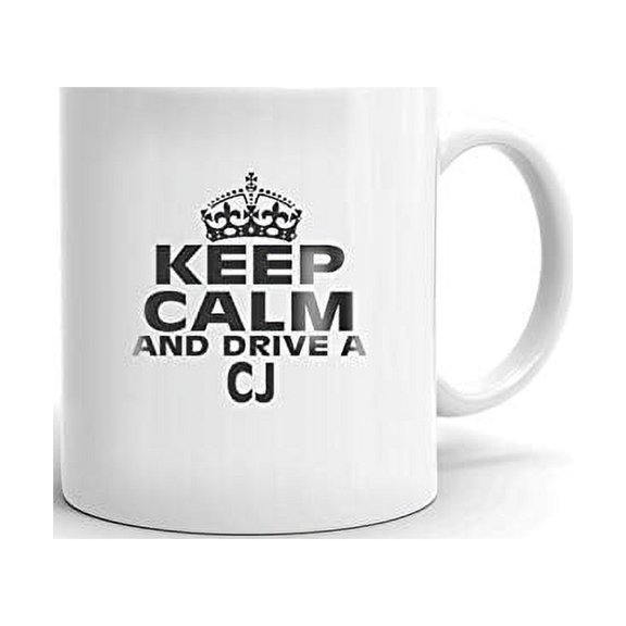 JEEP CJ Keep Calm and Drive Coffee Tea Ceramic Mug Office Work Cup Gift 11 oz