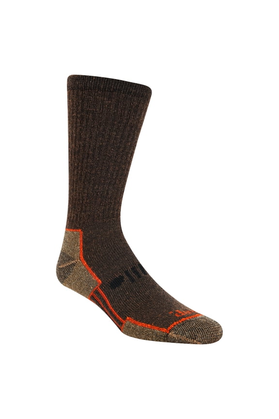 Men's Heavy Duty Wool Crew Socks - 2 Pair Pack - Cushioned Comfort