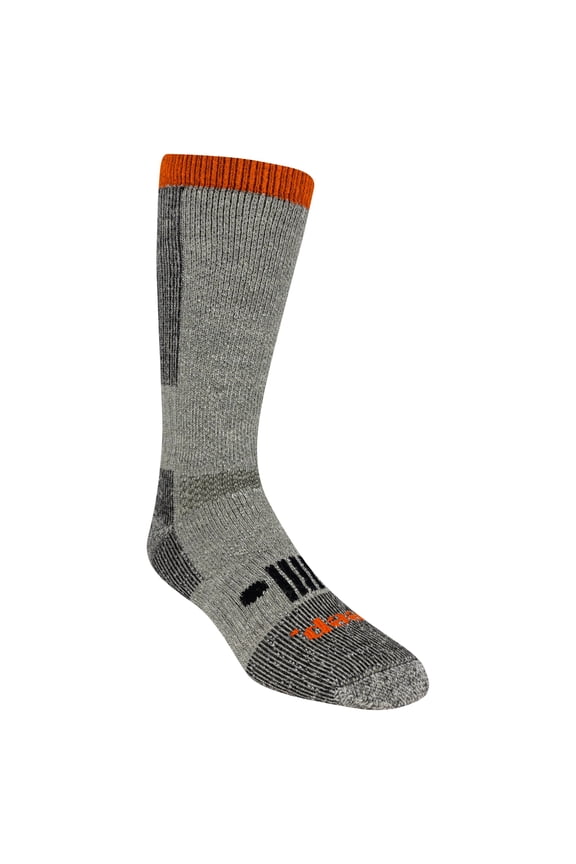 Men's Rugged Wool Blend Crew Socks - 1 Pair Pack- Heavyweight Cushioned Comfort and Blister Prevention