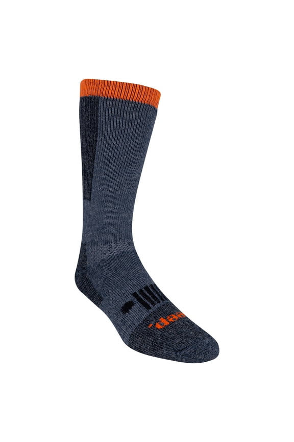 Men's Rugged Wool Blend Crew Socks - 1 Pair Pack- Heavyweight Cushioned Comfort and Blister Prevention
