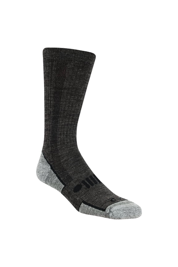 Men's Wool Blend Trail Crew Socks - 2 Pair Pack - Breathable, Cushioned Comfort