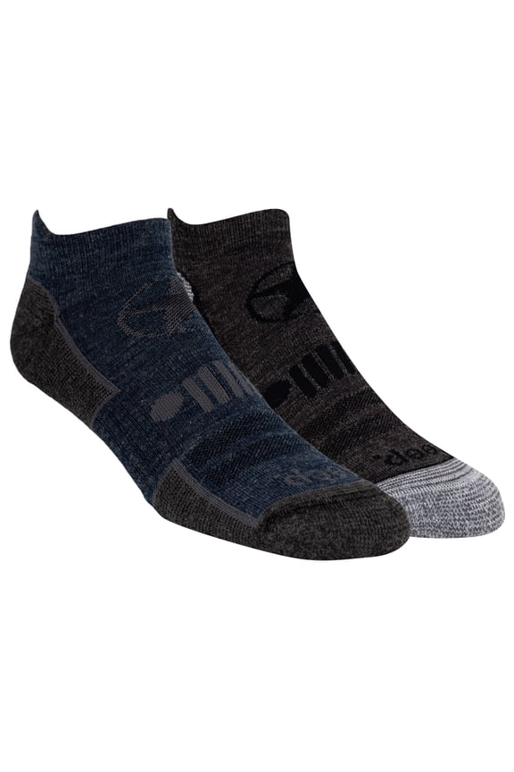 Men's Wool Blend Trail No Show Socks - 2 Pair Pack - Breathable, Cushioned Comfort