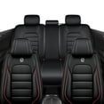 thumbnail image 1 of for JEEP RENEGADE 2017 Car Seat Cover, Black and Red Edges Car Seat Covers, Leather 5 Piece Full Set With Lumbar Support Beautify Interior, Airbag-Compatible, 1 of 7