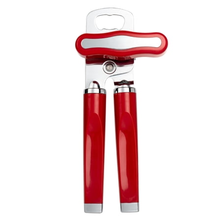 JEEXI 2025 Upgrade Premium Manual Can Opener, Safety Manual Can Opener for Restaurant No Sharp Edges, Ergonomic Opener Hand Held Smooth (RED)